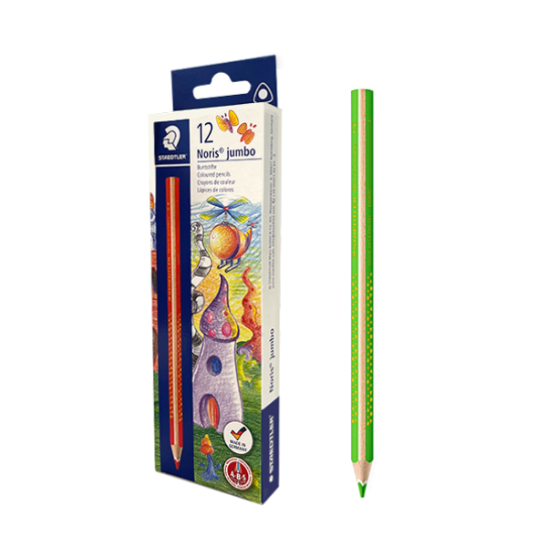 Caja 12 lápices de colores Staedtler Triplus Jumbo 128 Verde claro