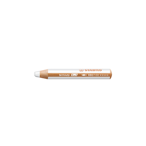 Caixa 5 llapis de colors Stabilo Woody 3 en 1 Blanc