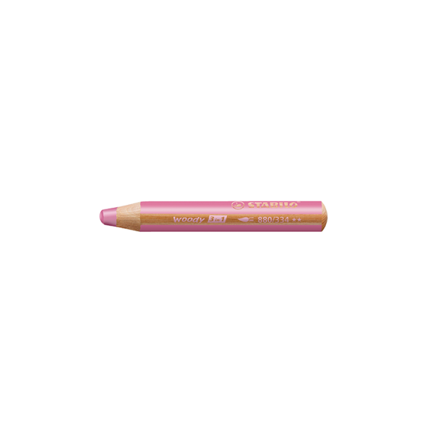 Caixa 5 llapis de colors Stabilo Woody 3 en 1 Rosa