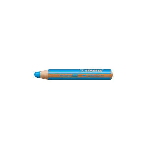 Caixa 5 llapis de colors Stabilo Woody 3 en 1 Blau cian