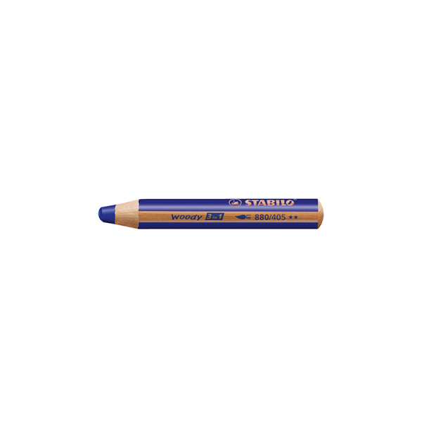 Caixa 5 llapis de colors Stabilo Woody 3 en 1 Blau ultramar