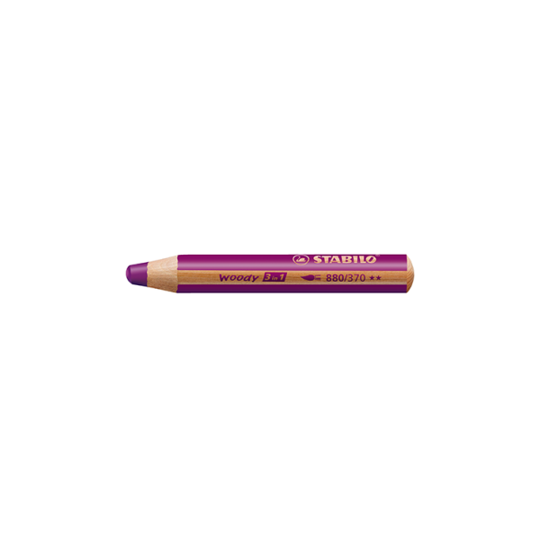 Caixa 5 llapis de colors Stabilo Woody 3 en 1 Lila