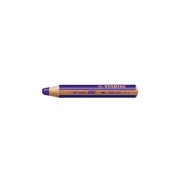 Caixa 5 llapis de colors Stabilo Woody 3 en 1 Violeta