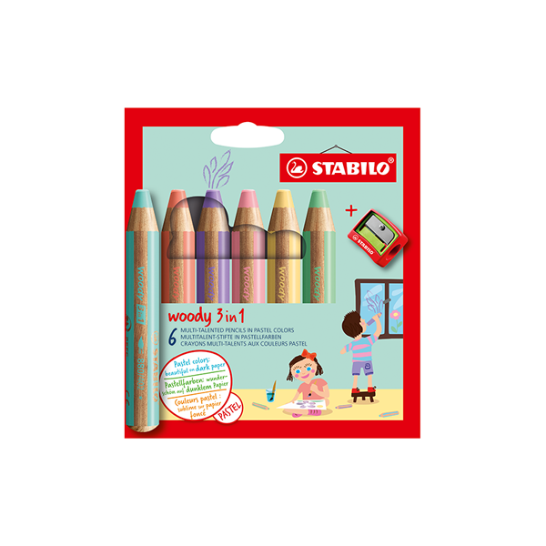 Llapis de colors Stabilo Woody 3 en 1 pastel