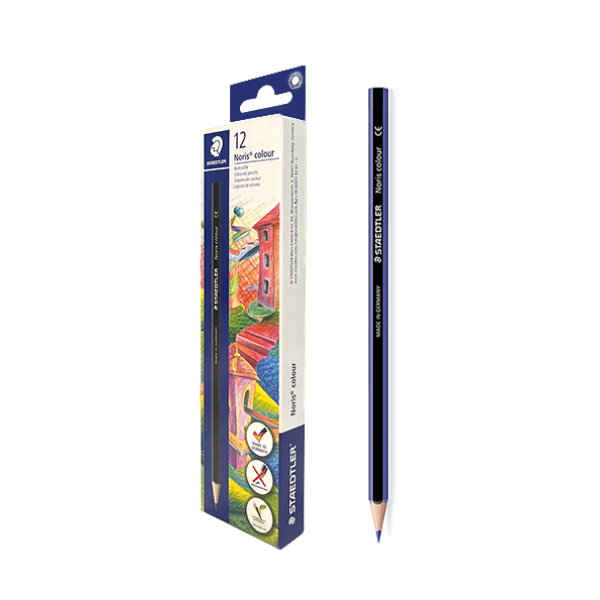 Caixa 12 llapis de colors Staedtler Noris Colour 185 Blau Fosc