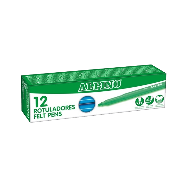 Caixa 12 retoladors Alpino Standard Blau Clar
