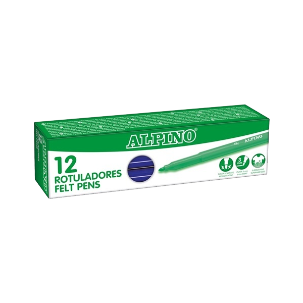 Caixa 12 retoladors Alpino Standard Blau Fosc
