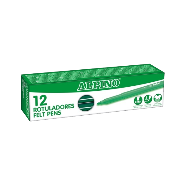 Caixa 12 retoladors Alpino Standard Verd Fosc