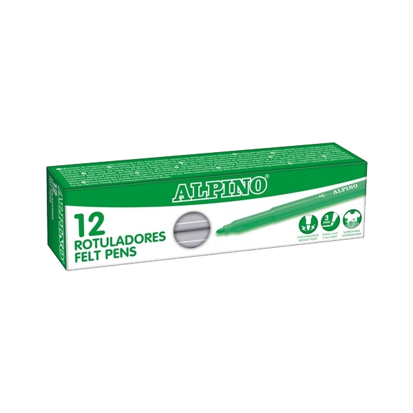 Caixa 12 retoladors Alpino Standard Gris