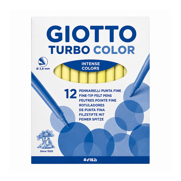 Caja 12 rotuladores Giotto Turbo Color Amarillo