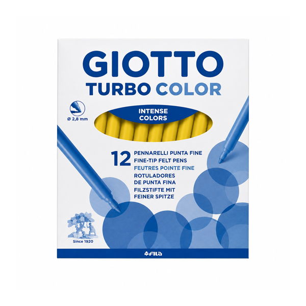 Caja 12 rotuladores Giotto Turbo Color Amarillo oscuro