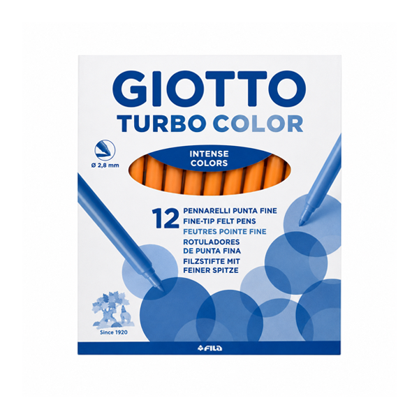 Caja 12 rotuladores Giotto Turbo Color Naranja