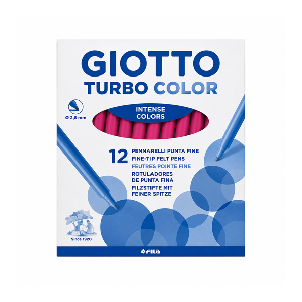 Caja 12 rotuladores Giotto Turbo Color Rojo