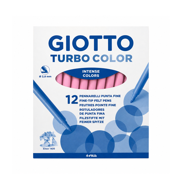 Caja 12 rotuladores Giotto Turbo Color Rosa