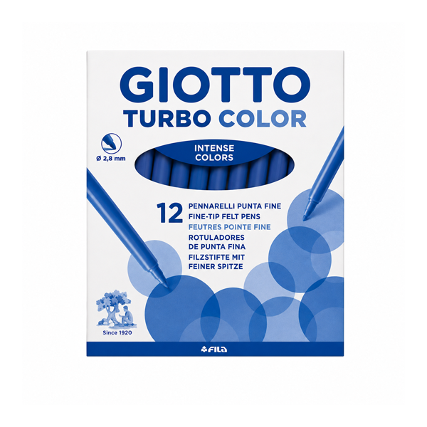 Caja 12 rotuladores Giotto Turbo Color Azul oscuro