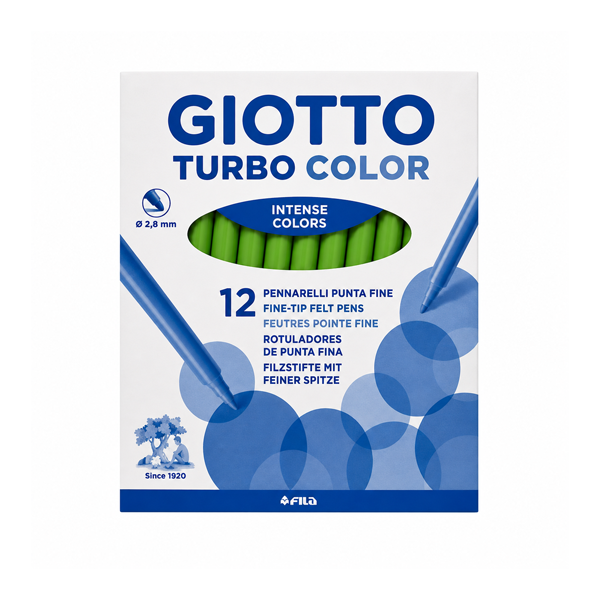 Caja 12 rotuladores Giotto Turbo Color Verde claro