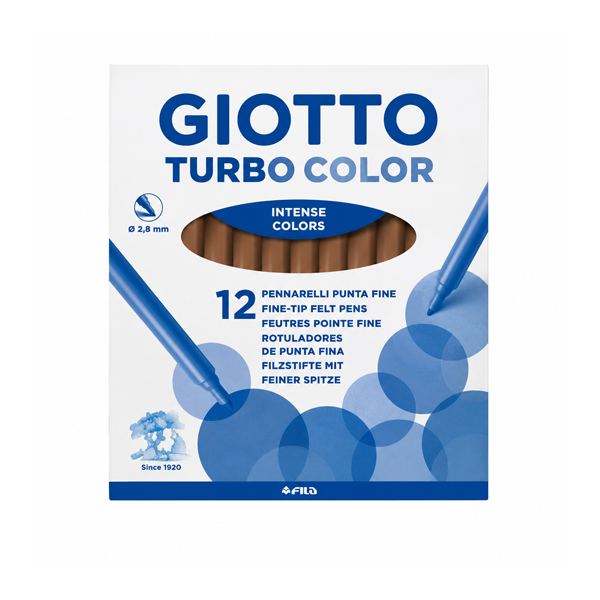 Caja 12 rotuladores Giotto Turbo Color Marrón