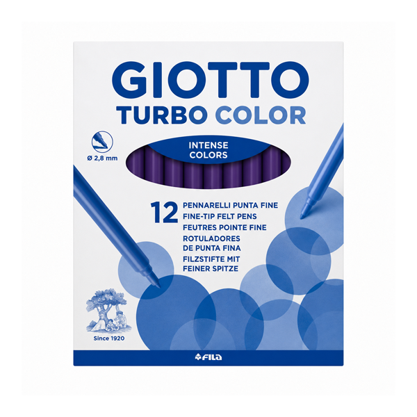 Caja 12 rotuladores Giotto Turbo Color Violeta