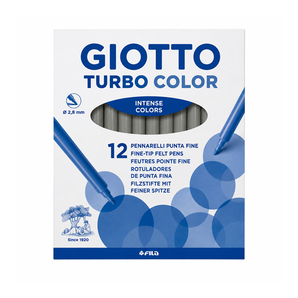 Caja 12 rotuladores Giotto Turbo Color Gris