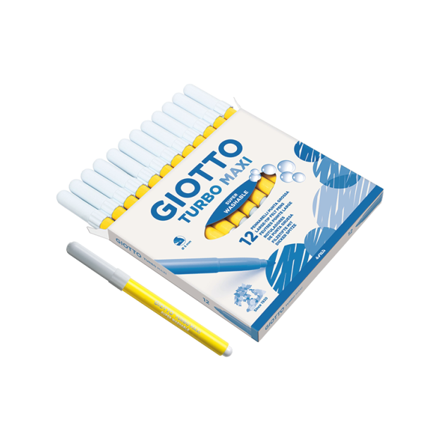 Caixa 12 retoladors Giotto Turbo Maxi Groc