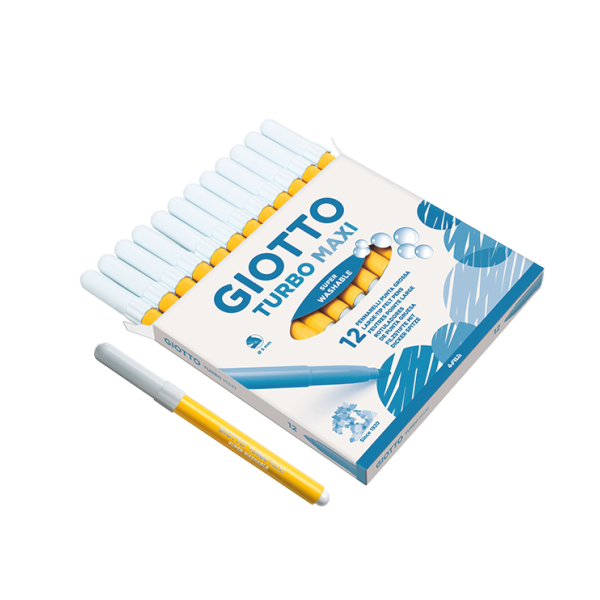 Caixa 12 retoladors Giotto Turbo Maxi Groc fosc