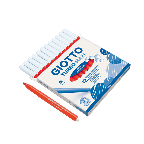 Caixa 12 retoladors Giotto Turbo Maxi Vermell