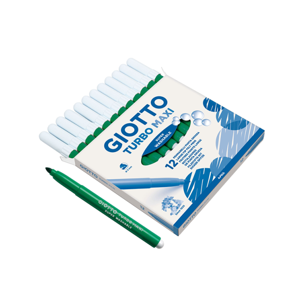 Caixa 12 retoladors Giotto Turbo Maxi Verd fosc