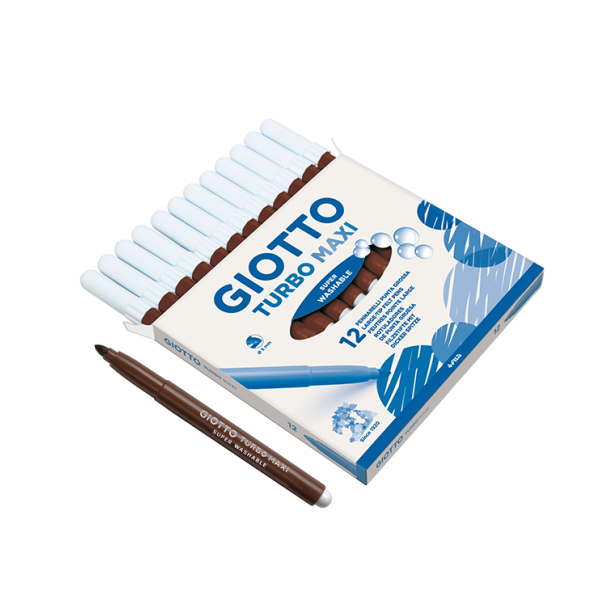 Caixa 12 retoladors Giotto Turbo Maxi Marró