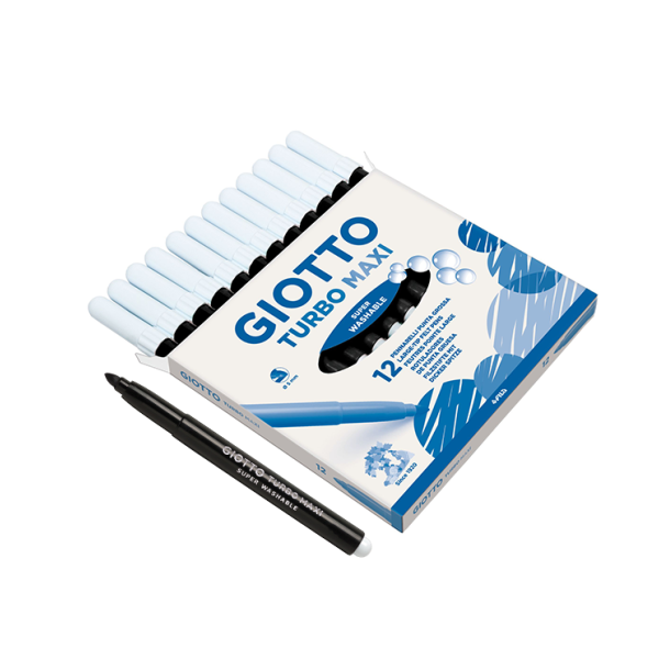 Caixa 12 retoladors Giotto Turbo Maxi Negre