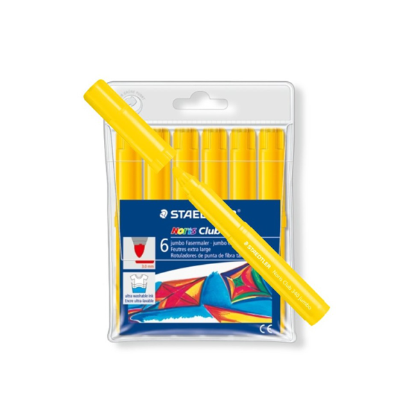 Caixa 6 retoladors gruixuts Staedtler Noris 340 Groc