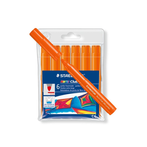 Caixa 6 retoladors gruixuts Staedtler Noris 340 Taronja