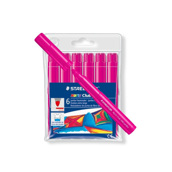 Caixa 6 retoladors gruixuts Staedtler Noris 340 Rosa