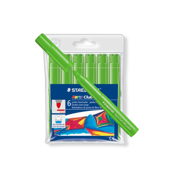 Caixa 6 retoladors gruixuts Staedtler Noris 340 Verd clar