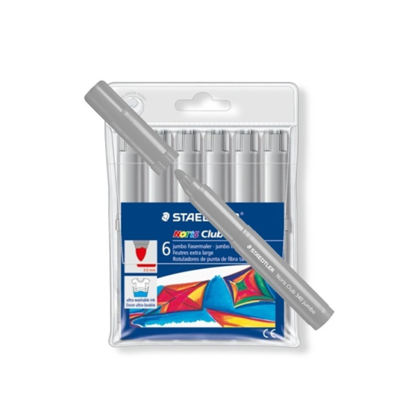Caixa 6 retoladors gruixuts Staedtler Noris 340 Gris