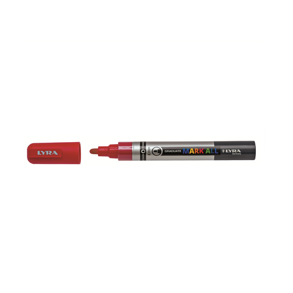 Marcador permanent Lyra Mark All 2 mm Vermell
