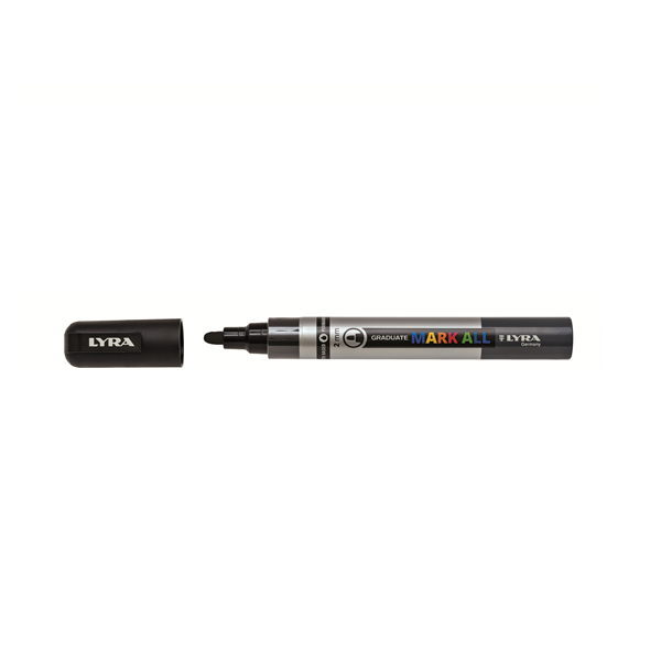Marcador permanent Lyra Mark All 2 mm Negre
