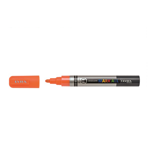 Marcador permanent Lyra Mark All 2 mm Taronja neó