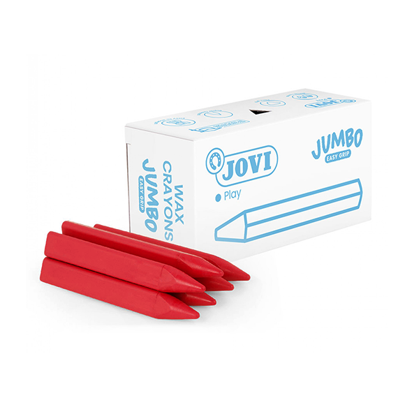 Caixa 12 ceres Jumbo Easy Grip Jovi Vermell