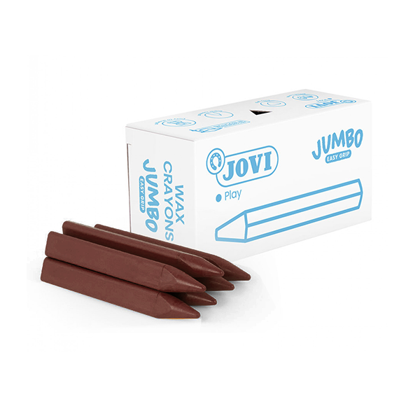 Caixa 12 ceres Jumbo Easy Grip Jovi Marró clar