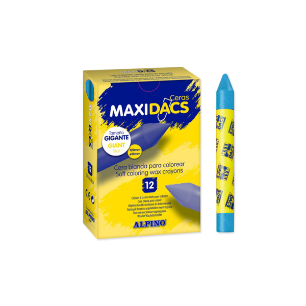 Caja 12 ceras Maxidacs Alpino Azul claro