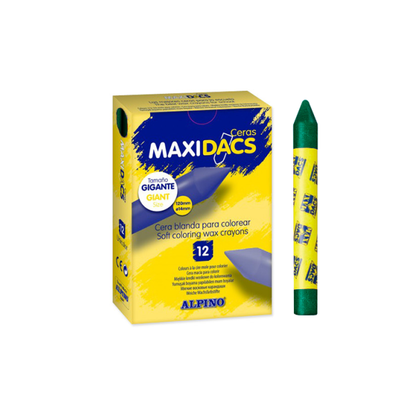 Caja 12 ceras Maxidacs Alpino Verde oscuro