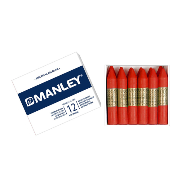Caja 12 ceras Manley Rojo