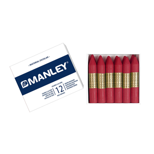 Caja 12 ceras Manley Carmín