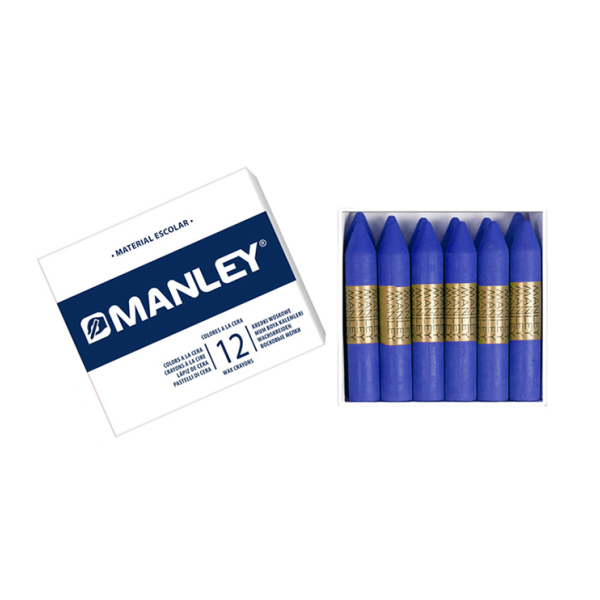 Caja 12 ceras Manley Azul oscuro