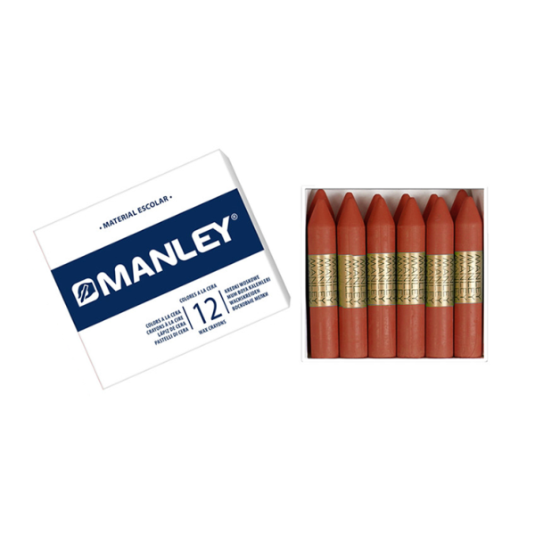 Caja 12 ceras Manley Marrón oscuro