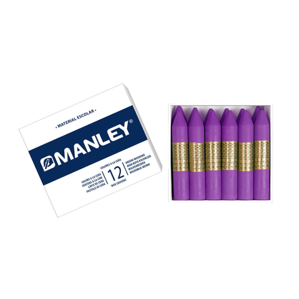 Caja 12 ceras Manley Violeta