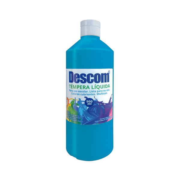 Témpera líquida Descom 500 ml Azul claro
