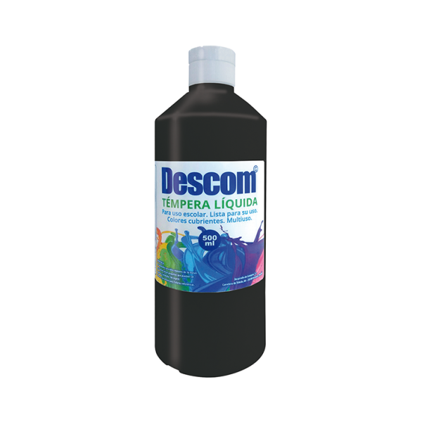 Témpera líquida Descom 500 ml Negro