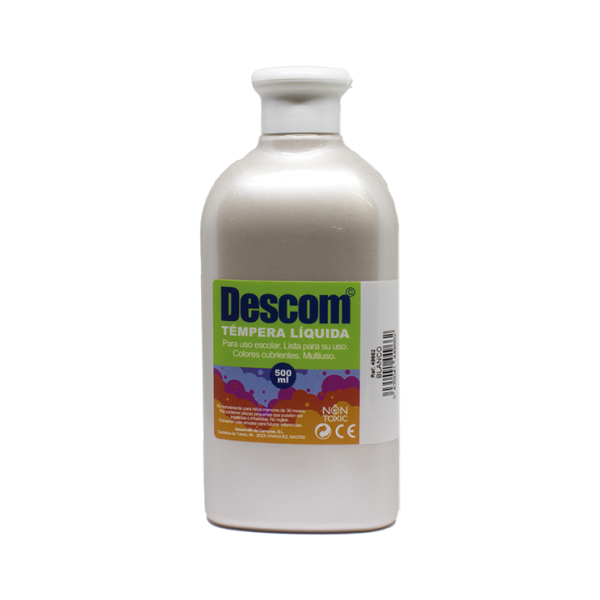 Témpera líquida metal·litzada Descom 500 ml Blanc
