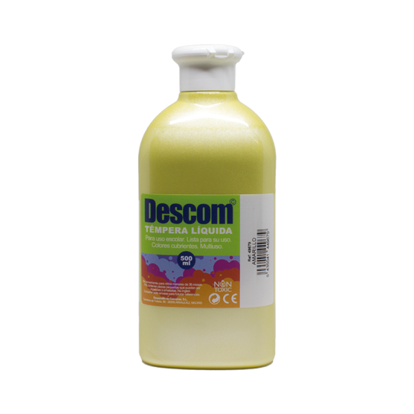 Témpera líquida metal·litzada Descom 500 ml Groc